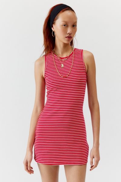 Shop Motel Masha Striped Tank Dress In Red, Women's At Urban Outfitters