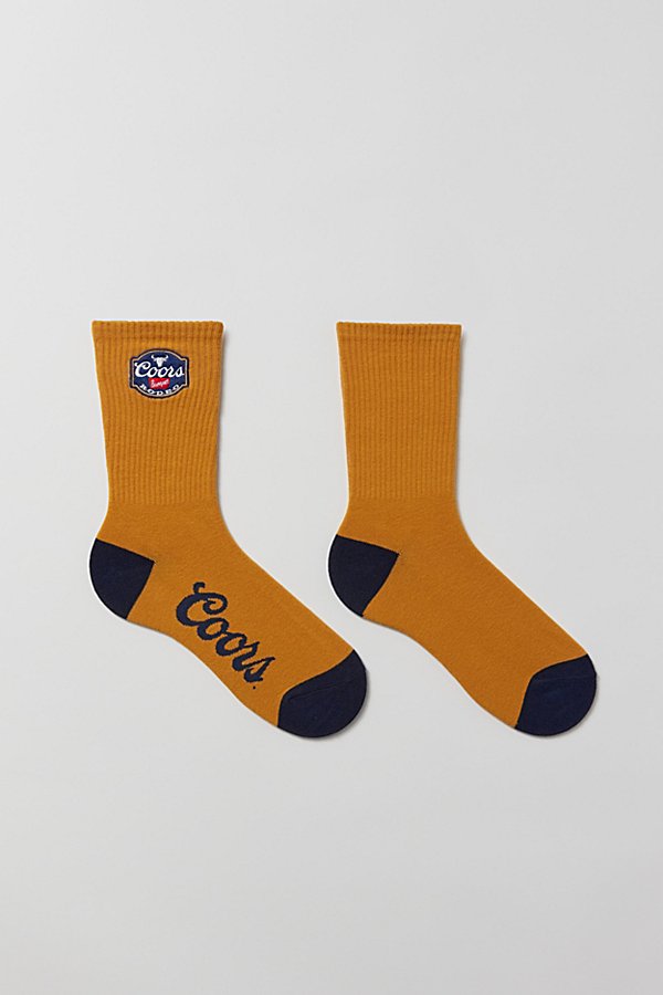 Urban Outfitters Coors Rodeo Crew Sock In Yellow, Men's At