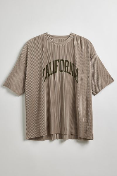Standard Cloth California Plisse Tee In Grey, Men's At Urban Outfitters In Brown