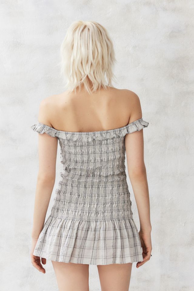 Kimchi Blue Evalina Plaid Off-The-Shoulder Mini Dress #2