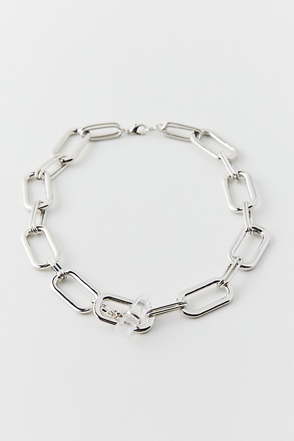 Urban Outfitters Stone Toggle Chain Necklace In Silver, Men's At  In Metallic