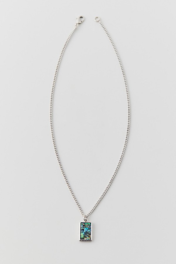 Urban Outfitters Abelone Pendant Necklace In Silver, Men's At  In Metallic