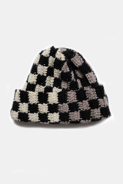 MARVES new york Crochet Checkered Wool Beanie