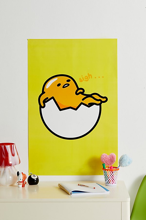 Urban Outfitters Gudetama Sigh Poster At  In Yellow