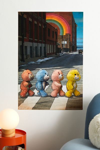 Urban Outfitters Care Bears Abbey Road Poster At  In Animal Print