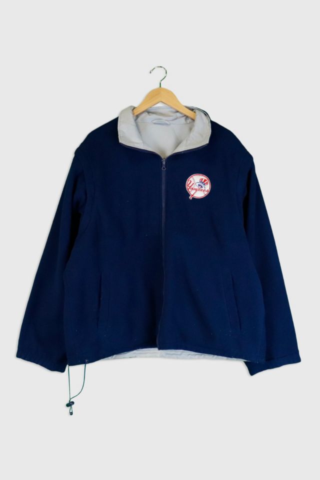 Vintage New York Yankees Fleece Full Zip, Arm Zip Jacket | Urban Outfitters