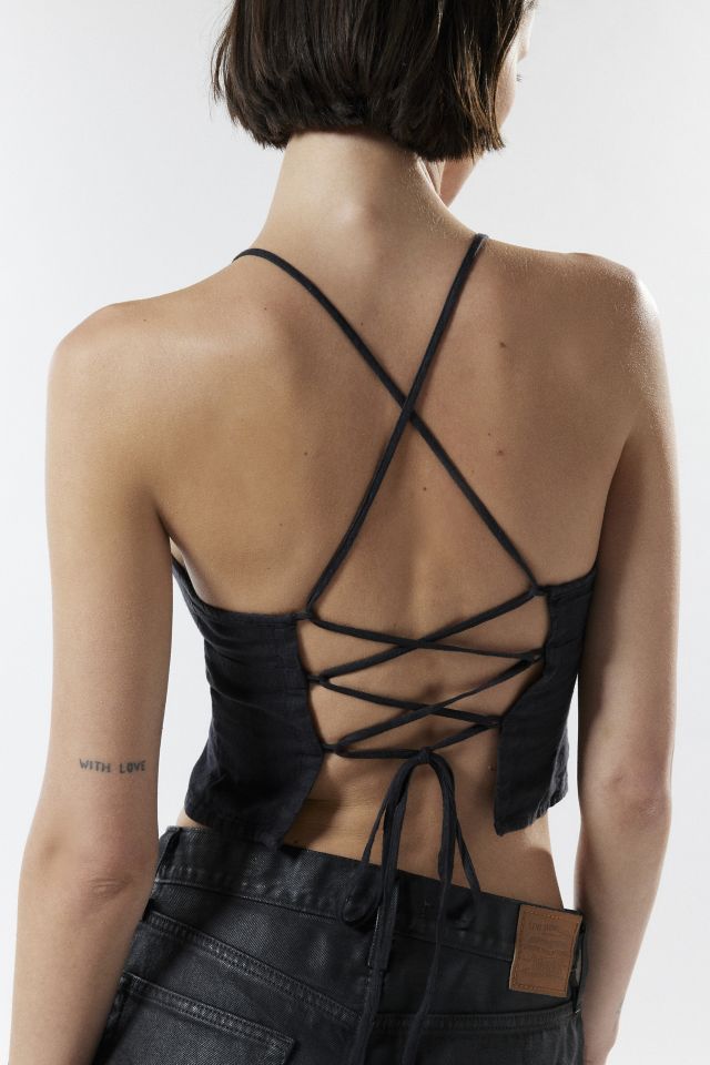 Silence + Noise Petal Tie-Back Halter Top #3