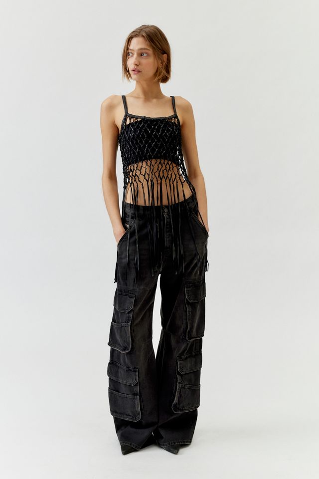 Willa Leather Fringe Top | Urban Outfitters display picture 2