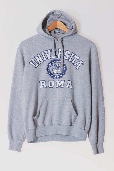 Vintage Universita Roma Hooded Pullover Sweatshirt Made in Italy Urban Outfitters