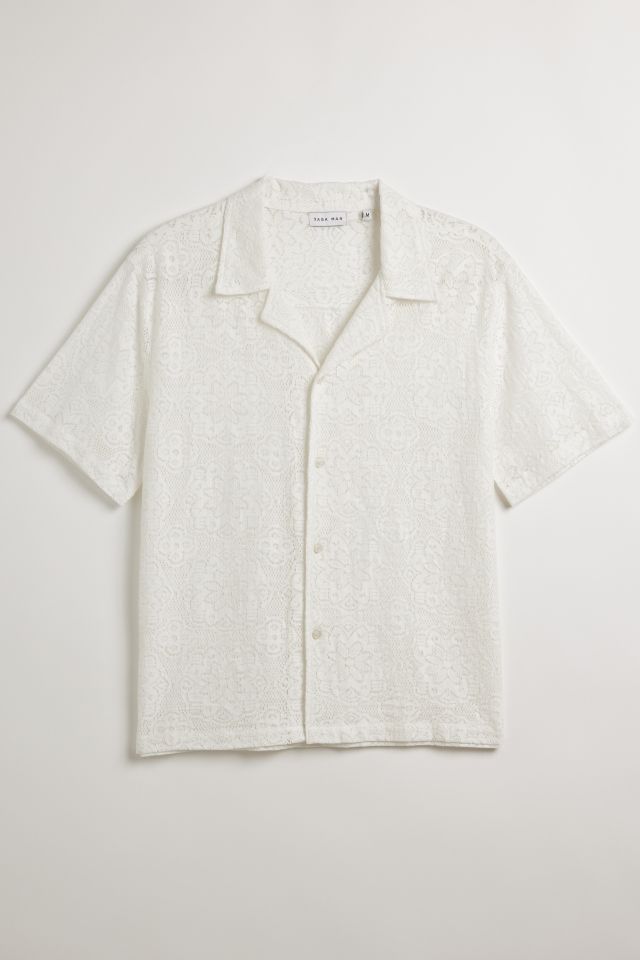 Raga Man Chetan Lace Short Sleeve Button-Down Shirt #1