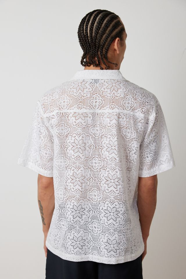 Raga Man Chetan Lace Short Sleeve Button-Down Shirt #2