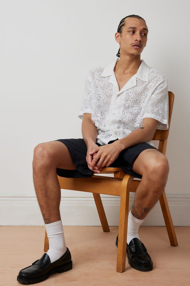 Raga Man Chetan Lace Short Sleeve Button-Down Shirt #5