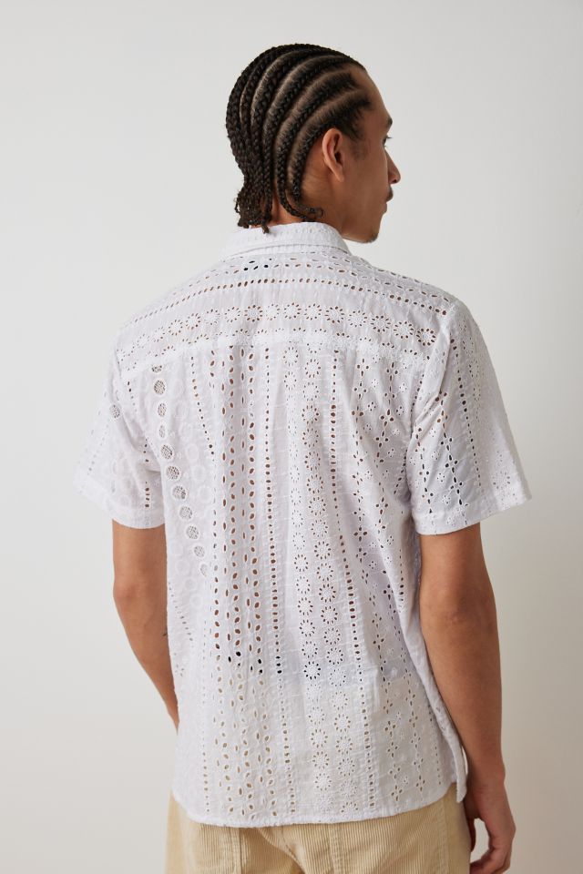 Raga Man Riaan Eyelet & Crochet Short Sleeve Shirt #1