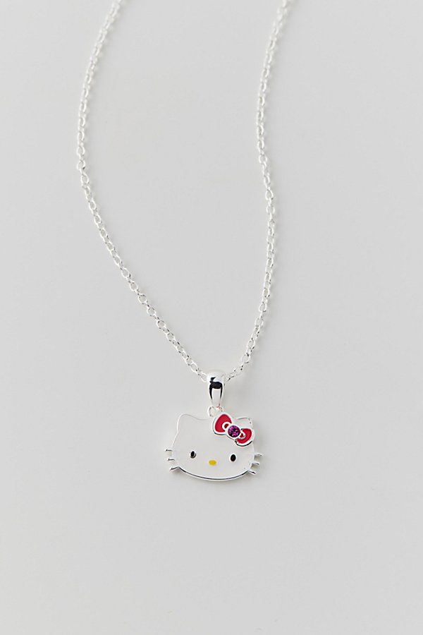 Urban Outfitters Hello Kitty Enamel & Crystal Necklace In Hello Kitty, Women's At  In White
