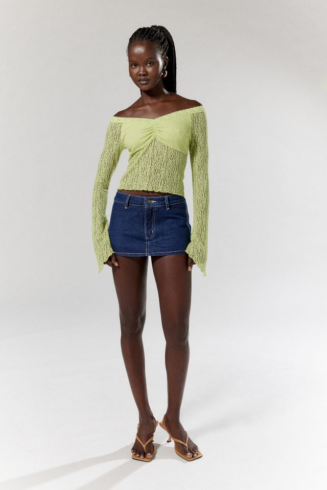 Silence + Noise Delphine Semi-Sheer Lace Top #1