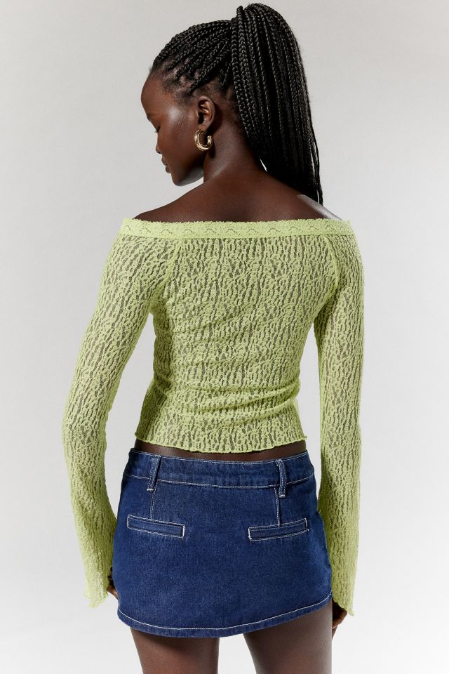 Silence + Noise Delphine Semi-Sheer Lace Top #3