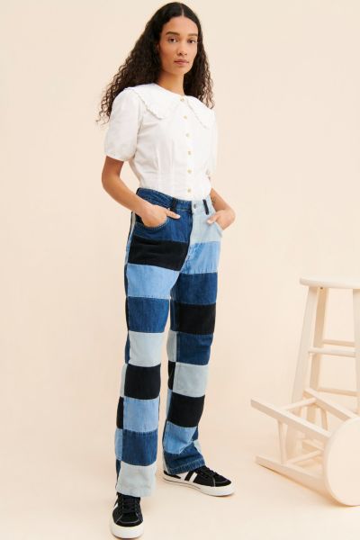 The Ragged Priest Merge Patchwork Dad Jeans