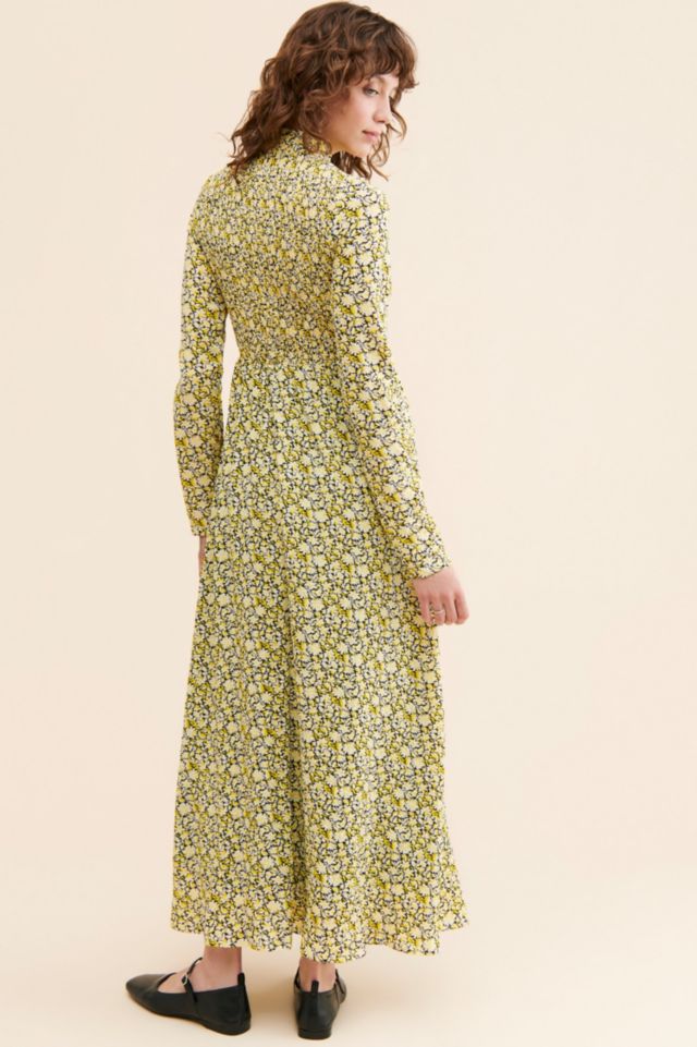 Ghospell Mari Floral Shirring Dress #1