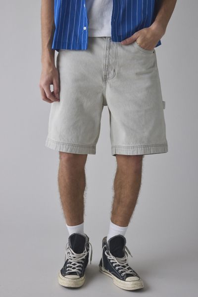 BDG DENIM CARPENTER JORT IN LIGHT GREY, MEN'S AT URBAN OUTFITTERS 
