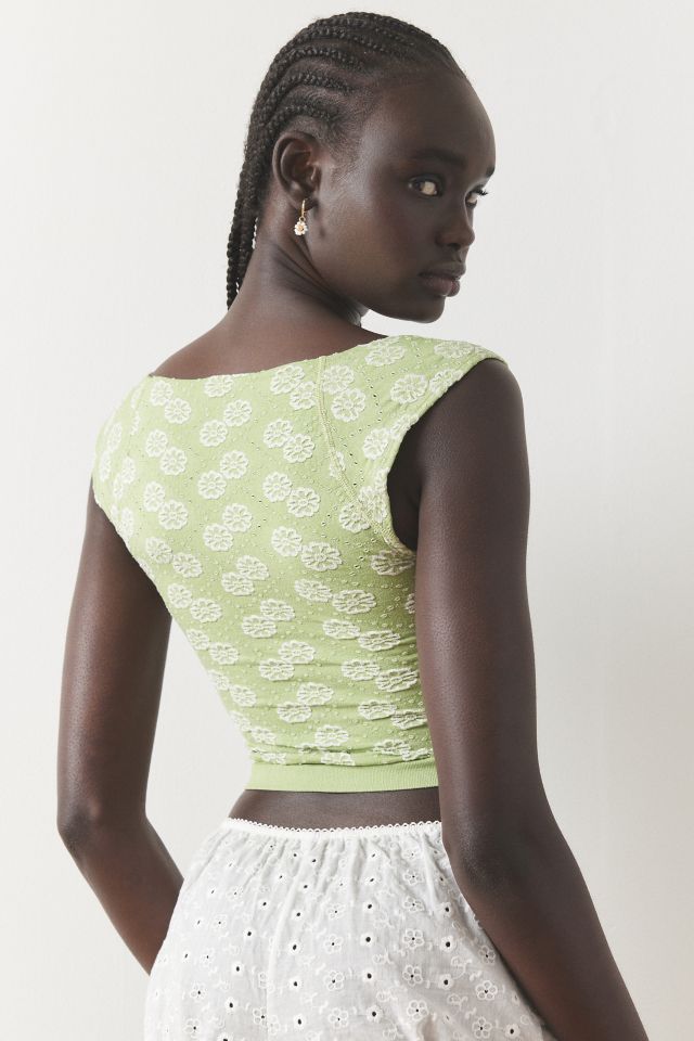 Out From Under Flower Power Seamless Cropped Top #1