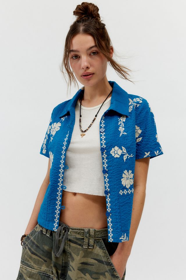 BDG Souvenir Applique Seersucker Shirt #2