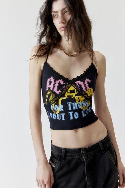 Shop Urban Renewal Remade Lace Music Graphic Cami In Black, Women's At Urban Outfitters