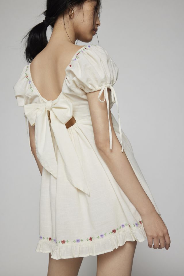 Kimchi Blue Marcella Embroidered Babydoll Mini Dress #1