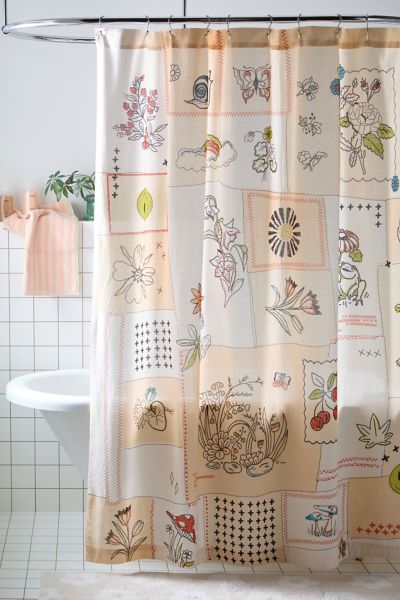 Shop Urban Outfitters Maisie Garden Shower Curtain In Neutral At