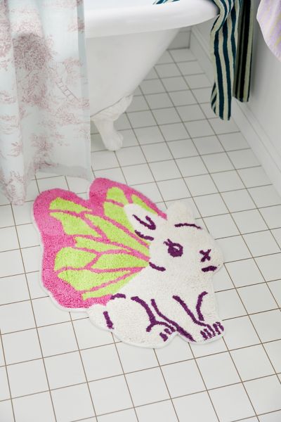 Shop Urban Outfitters Bunny Fly Bath Mat In Ivory At