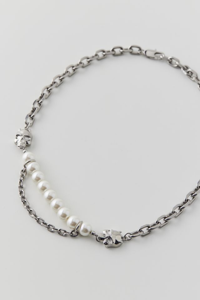 RARE ROMANCE Demon Skull Link Pearl Necklace | Urban