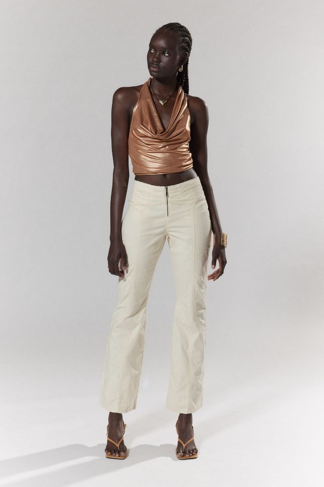 Silence + Noise Blanca Metallic Halter Top #2