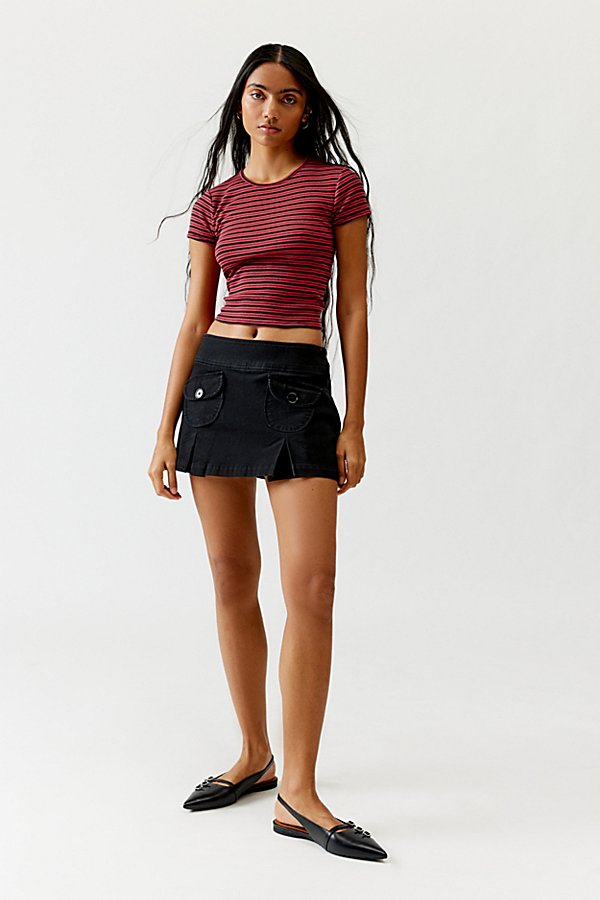 Urban Outfitters Uo Jillian Pleated Micro Mini Skirt In Black, Women's At