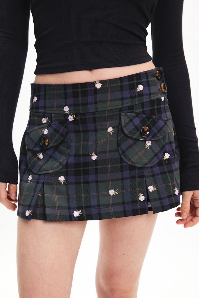 UO Jillian Pleated Micro Mini Skort #1