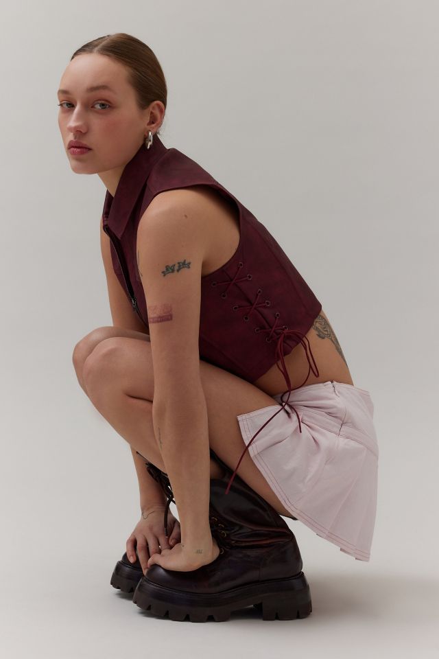 BDG Shaina Belted Linen Micro Mini Skort #2