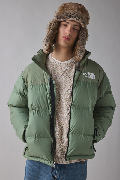 The North Face Retro Nuptse 1996 Bark Mist Down Jacket In Green