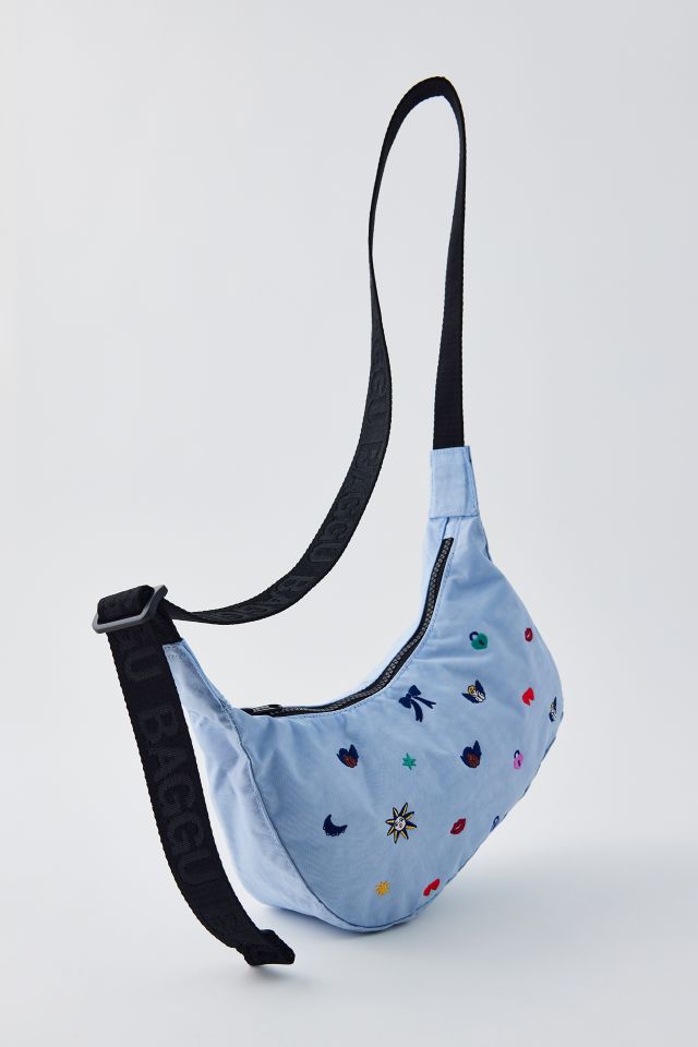 BAGGU UO Exclusive Embroidered Small Nylon Crescent Bag | Urban Outfitters