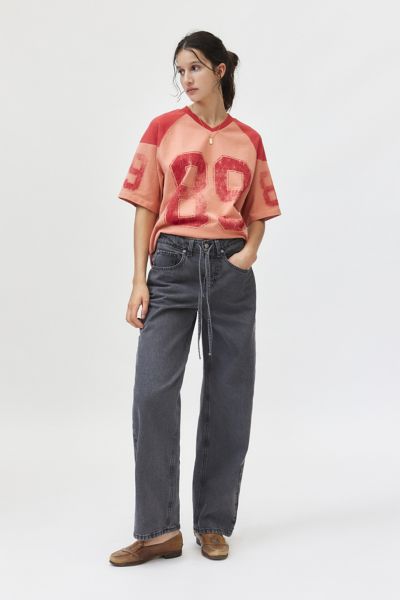 Shop Bdg Bella Drawstring Baggy Jean In Black, Women's At Urban Outfitters