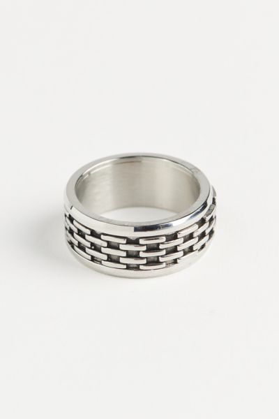 Urban Outfitters Metal Mesh Ring In Silver, Men's At