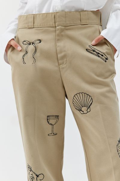 THE SERIES Embroidered Dickies High-Waisted Ankle Pant