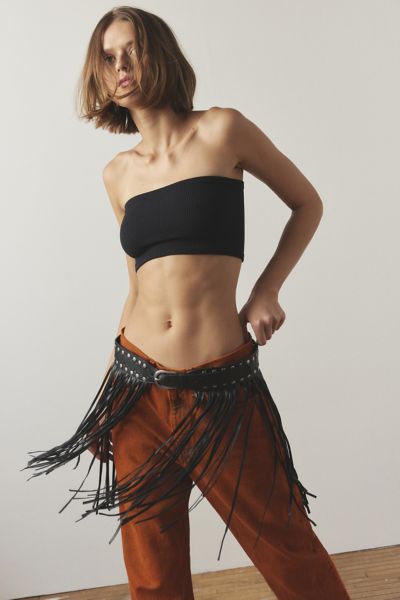 Urban Outfitters Noah Fringe Skirt Belt In Black, Women's At