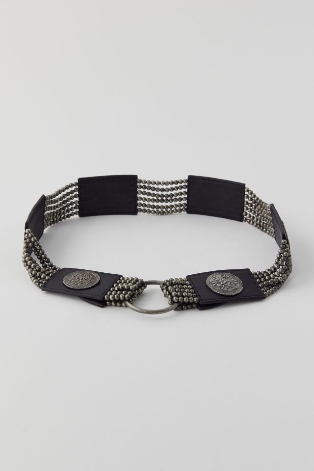Urban Outfitters☆ ハート型メタル・ファッションベルト Ophelia Medallion Beaded Belt | Urban Outfitters