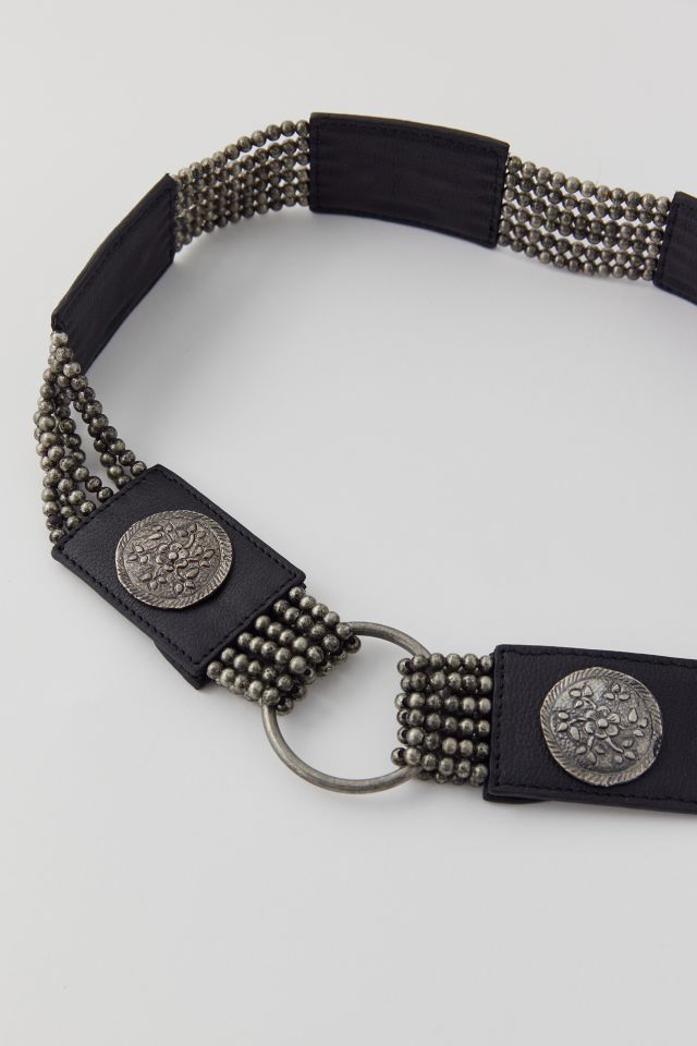 Urban Outfitters☆ ハート型メタル・ファッションベルト Ophelia Medallion Beaded Belt | Urban Outfitters
