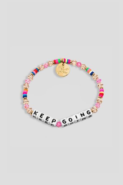 Shop Little Words Project Keep Going Beaded Bracelet In Pink, Women's At Urban Outfitters