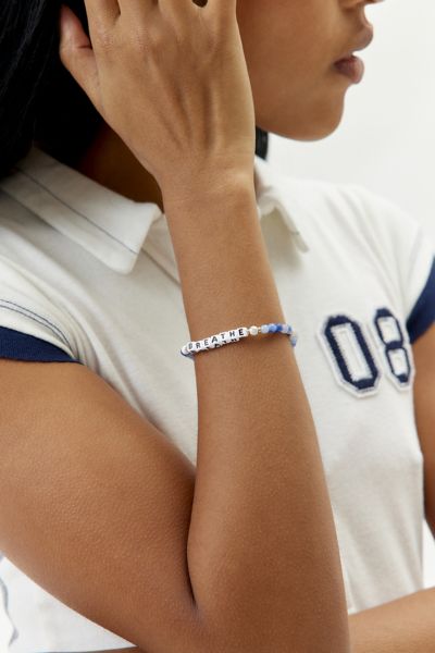 Shop Little Words Project Breathe Beaded Bracelet In Blue, Women's At Urban Outfitters