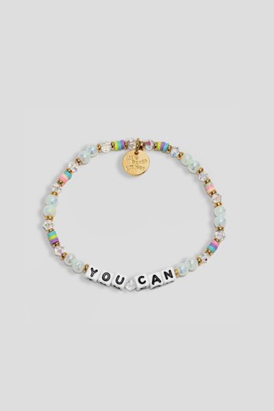 Shop Little Words Project You Can Beaded Bracelet In Pearl, Women's At Urban Outfitters