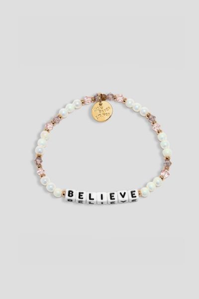 Shop Little Words Project Believe Beaded Bracelet In White, Women's At Urban Outfitters