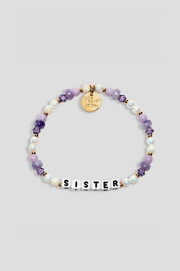 Shop Little Words Project Sister Beaded Bracelet In Purple, Women's At Urban Outfitters