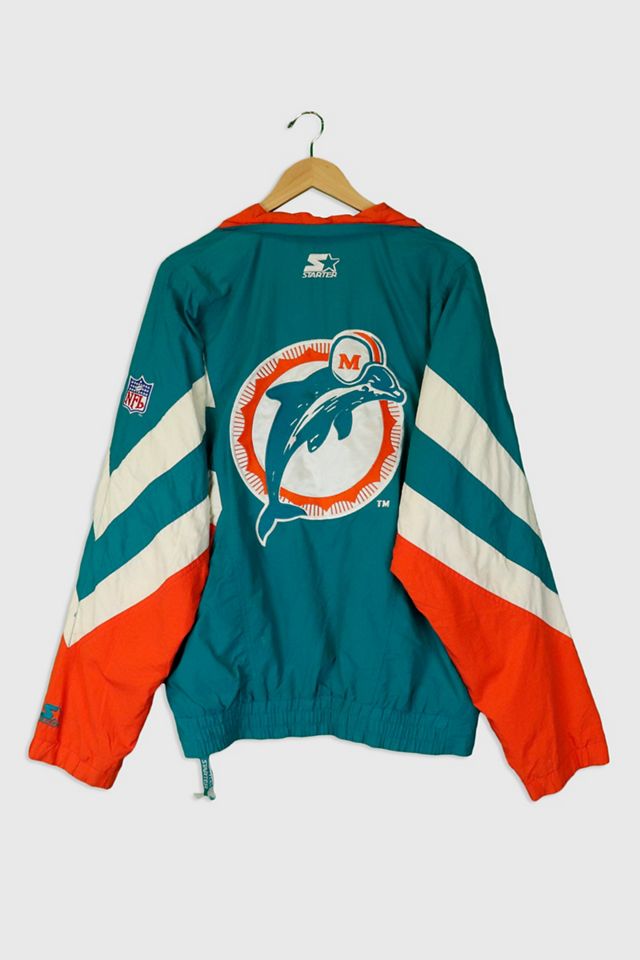 Vintage Starter NFL Miami Dolphins Quarter Zip Colour Block Jacket