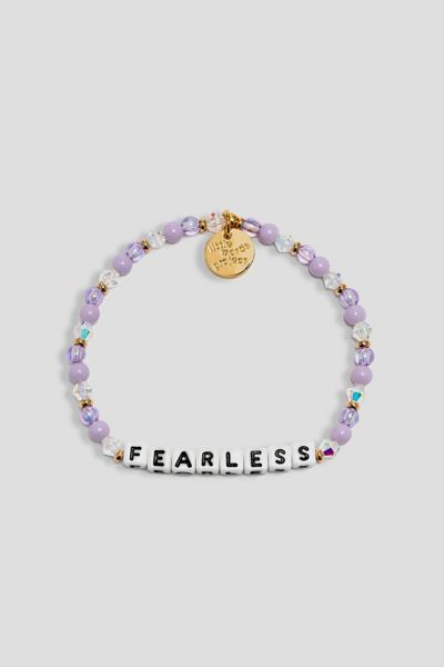Shop Little Words Project Fearless Beaded Bracelet In Purple, Women's At Urban Outfitters