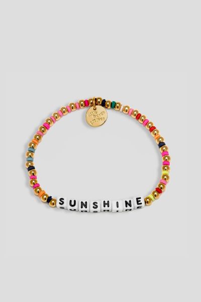 Shop Little Words Project Sunshine Beaded Bracelet In Gold, Women's At Urban Outfitters